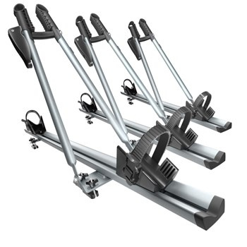 3x Portabicicletas de techo, Soporte para bicicletas para el techo del coche con barra de aluminio con llave - 3xM-17