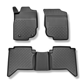 Alfombrillas de TPE adecuadas para Toyota Hilux VII Pick-Up (2006-08.2016) - cabina doble - alfombras para coche