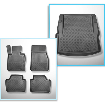 Conjunto de alfombrilla para maletero y alfombrillas para el interior del coche TPE para: BMW 3 F30 Berlina (01.2012-02.2019) - X-drive