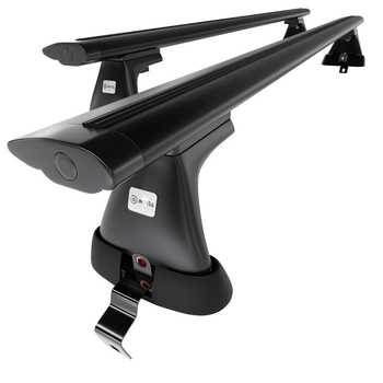 Portaequipajes de techo adecuadas para Volvo V50 Familiar (2004-2012) - baca negra para coche - barras para techo de coche - sin puntos de montaje - aluminio