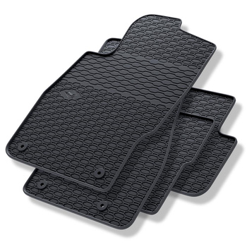 Alfombrillas de goma adecuadas para Opel Corsa D Hatchback (2006-2014) - alfombras para coche - negro - 4 unidades