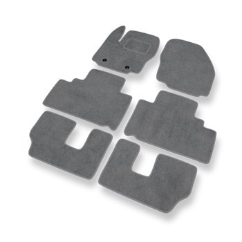 Alfombrillas de Velour adecuadas para Ford S-Max I Monovolumen (2006-2015) - alfombras para coche - Premium color gris