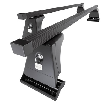 Portaequipajes de techo adecuadas para Peugeot Partner III Furgoneta (2019-....) - baca negra para coche - barras para techo de coche - puntos de montaje - acero