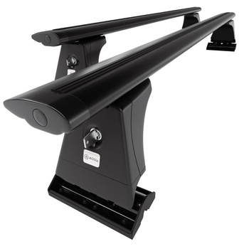 Portaequipajes de techo adecuadas para Peugeot 5008 Monovolumen (2009-2017) - baca negra para coche - barras para techo de coche - puntos de montaje - aluminio