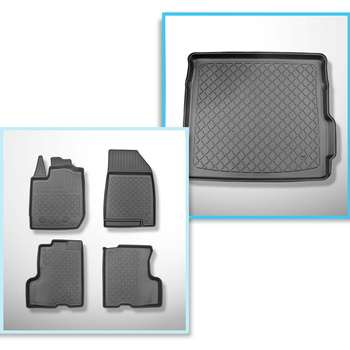Conjunto de alfombrilla para maletero y alfombrillas para el interior del coche TPE para: Dacia Duster II SUV (01.2018-05.2024) - Tracción en 4 ruedas