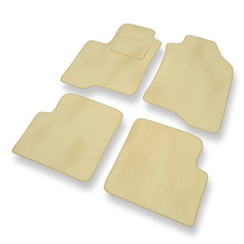Alfombrillas de Velour adecuadas para Fiat Panda III Hatchback, Furgoneta (2012-....) - alfombras para coche - Premium color beige