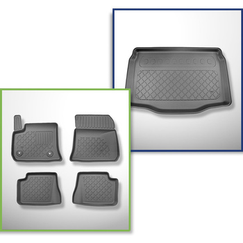 Conjunto de alfombrilla para maletero y alfombrillas para el interior del coche TPE para: Fiat 600e Hatchback (09.2023-....) - maletero inferior; sin base móvil del depósito
