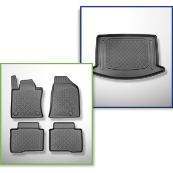 Conjunto de alfombrilla para maletero y alfombrillas para el interior del coche TPE para: Ssangyong Korando IV C300 Crossover (09.2019-....) - maletero inferior (sin/bajo suelo multifuncional); no para la versión eléctrica