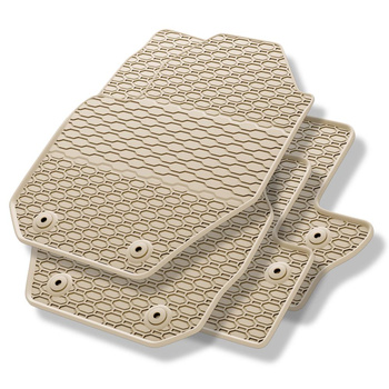 Alfombrillas de goma adecuadas para Volvo V60 I Familiar (2010-2018) - alfombras para coche - beige - 4 unidades