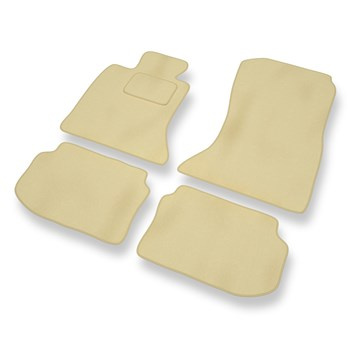Alfombrillas de Velour adecuadas para BMW 5 M5 V F10 FL Berlina (2013-2017) - alfombras para coche - Premium color beige