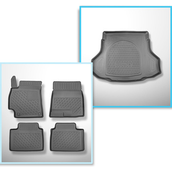 Conjunto de alfombrilla para maletero y alfombrillas para el interior del coche TPE para: Hyundai Elantra CN7 VII Berlina (01.2021-....)