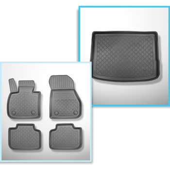 Conjunto de alfombrilla para maletero y alfombrillas para el interior del coche TPE para: BMW 2 U06 Active Tourer (11.2021-....) - banqueta trasera deslizable (delante-detrás)
