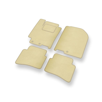 Alfombrillas de Velour adecuadas para Kia Rio IV Hatchback (2017-....) - alfombras para coche - Premium color beige