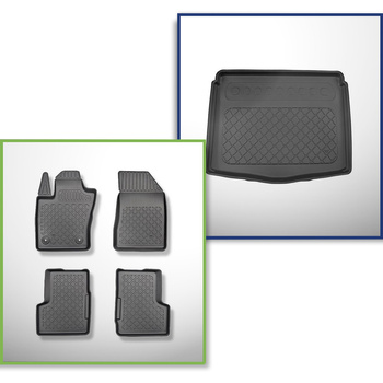 Conjunto de alfombrilla para maletero y alfombrillas para el interior del coche TPE para: Jeep Renegade SUV (06.2018-....) - maletero inferior (sin suelo multifuncional); no adecuado para versión 4ex Plug-in híbrida