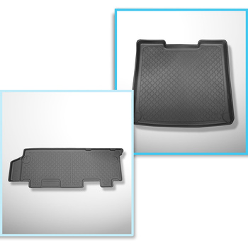 Conjunto de alfombrilla para maletero y alfombrillas para el interior del coche TPE para: Volkswagen Caravelle T5 Furgonetaeta (2003-05.2015) - distancia larga entre ejes; tras la tercera fila de asientos; segunda fila