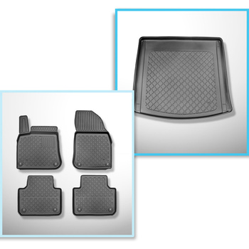 Conjunto de alfombrilla para maletero y alfombrillas para el interior del coche TPE para: Volkswagen Touareg III SUV (07.2018-2023) - también para modelos con rieles