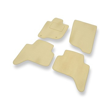 Alfombrillas de Velour adecuadas para Mitsubishi L200 IV Pick-Up (2006-2015) - alfombras para coche - Premium color beige