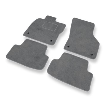 Alfombrillas de Velour adecuadas para Seat Leon III Hatchback, Sportstourer (2013-2020) - alfombras para coche - Premium color gris