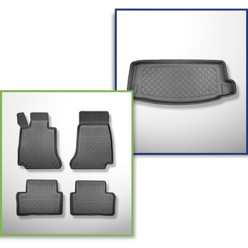 Conjunto de alfombrilla para maletero y alfombrillas para el interior del coche TPE para: Mercedes-Benz Classe E W213 Plug-in Hybrid Berlina (07.2016-08.2023) - anche Plug-in Hybrid