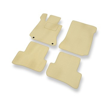 Alfombrillas de Velour adecuadas para Mercedes-Benz Classe C W204 Familiar, Berlina (2007-2014) - alfombras para coche - Premium color beige