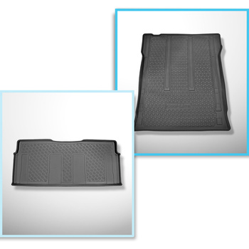 Conjunto de alfombrilla para maletero y alfombrillas para el interior del coche TPE para: Mercedes-Benz Vito W447 Tourer (10.2014-....) - para detrás de la 2a fila de asientos (3a fila de asientos en el coche o removida); versión larga (distancia entre ej