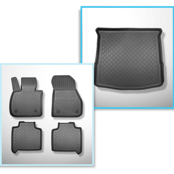 Conjunto de alfombrilla para maletero y alfombrillas para el interior del coche TPE para: BMW 2 F46 Gran Tourer (03.2015-....) - 5/7 plazas; 3a fila de asientos abatible