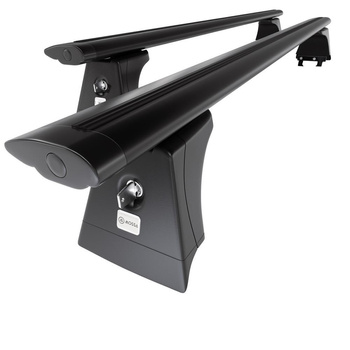 Portaequipajes de techo adecuadas para Opel Corsa E Hatchback (2015-2019) - baca negra para coche - barras para techo de coche - puntos de montaje - aluminio