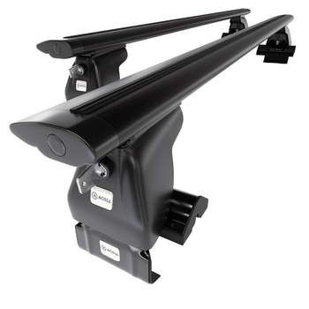 Portaequipajes de techo adecuadas para Kia Carens mk II Monovolumen (2002-2006) - baca negra para coche - barras para techo de coche - sin puntos de montaje - aluminio