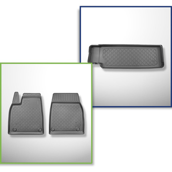 Conjunto de alfombrilla para maletero y alfombrillas para el interior del coche TPE para: Tesla Model X SUV (01.2021-....)
