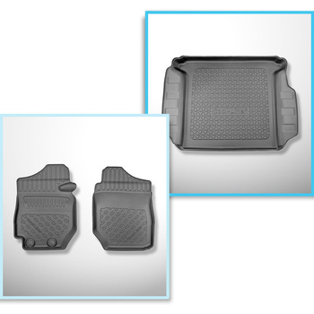 Conjunto de alfombrilla para maletero y alfombrillas para el interior del coche TPE para: Suzuki Jimny II GJ Pro SUV (2021-....) - 2 plazas; también versión Pro; con transmisión manual