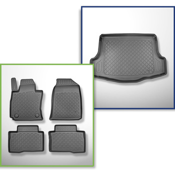 Conjunto de alfombrilla para maletero y alfombrillas para el interior del coche TPE para: Ssangyong Tivoli Grand Crossover (06.2021-....) - maletero inferior; bajo/sin suelo móvil de maletero
