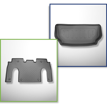 Conjunto de alfombrilla para maletero y alfombrillas para el interior del coche TPE para: Tesla Model X SUV (01.2021-....)