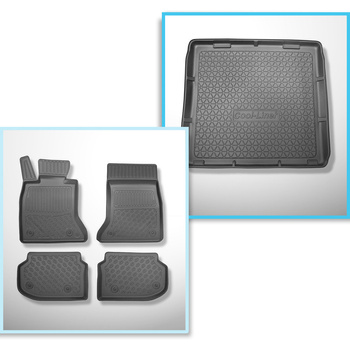 Conjunto de alfombrilla para maletero y alfombrillas para el interior del coche TPE para: BMW 5 F11 Touring (06.2010-2013) - sin X-drive; distanza guide sedili anteriori (parte posteriore) 415 mm