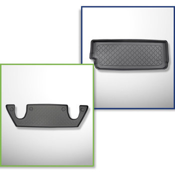 Conjunto de alfombrilla para maletero y alfombrillas para el interior del coche TPE para: Tesla Model X SUV (10.2016-12.2020) - 6 posti; III fila; para el espacio detrás de la 3a fila de asientos