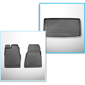 Conjunto de alfombrilla para maletero y alfombrillas para el interior del coche TPE para: Ford Tourneo Custom Furgonetaeta (02.2018-06.2023)