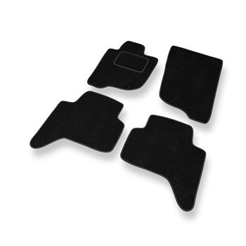 Alfombrillas de Velour adecuadas para Mitsubishi L200 IV Pick-Up (2006-2015) - alfombras para coche - Premium color negro