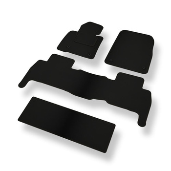 Alfombrillas de fieltro adecuadas para Toyota Land Cruiser J200 SUV (2007-2021) 7-plazas - alfombras para coche - color negro