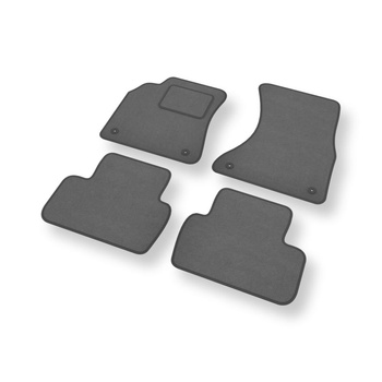 Alfombrillas de Velour adecuadas para Seat Exeo Berlina (2008-2013) - alfombras para coche - Premium color gris