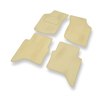 Alfombrillas de Velour adecuadas para Toyota Hilux VII Pick-Up (2005-2016) - alfombras para coche - Premium color beige