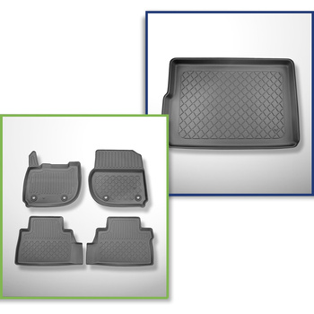 Conjunto de alfombrilla para maletero y alfombrillas para el interior del coche TPE para: Honda e:Ny1 SUV (05.2023-....) - maletero superior; suelo móvil en la posición superior; con/sin subwoofer