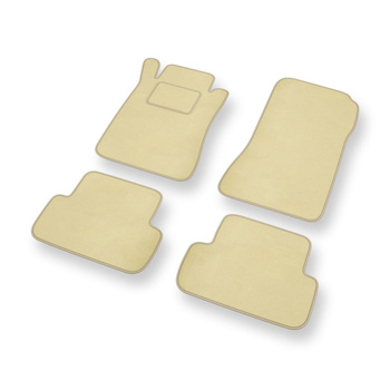 Alfombrillas de Velour adecuadas para Mercedes-Benz CLK II W209 Coupé, Cabrio (2002-2009) - alfombras para coche - Premium color beige