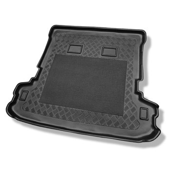 Alfombra para maletero adecuada para Mitsubishi Montero III Wagon SUV (2000-03.2007) - Protector maletero - Alfombrilla maletero antideslizante - 5/7 plazas; 3a fila de asientos levantada; versión larga (Long)