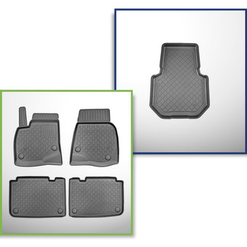 Conjunto de alfombrilla para maletero y alfombrillas para el interior del coche TPE para: Tesla Model S Liftback (07.2012-03.2015)