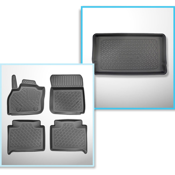 Conjunto de alfombrilla para maletero y alfombrillas para el interior del coche TPE para: Renault ZOE Hatchback (12.2012-05.2019)