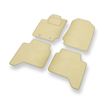 Alfombrillas de Velour adecuadas para Ford Ranger V Pick-Up (2012-2023) versión larga - alfombras para coche - Premium color beige