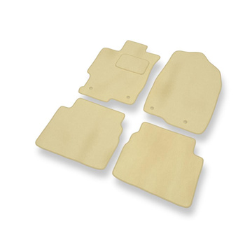 Alfombrillas de Velour adecuadas para Mazda 6 II Familiar, Liftback, Berlina (2007-2012) - alfombras para coche - Premium color beige