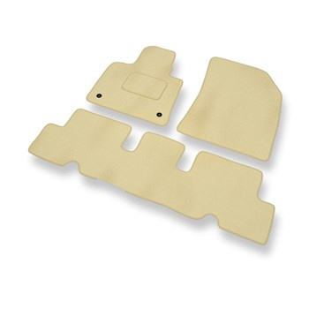 Alfombrillas de Velour adecuadas para Citroen C4 Picasso II Monovolumen (2013-2018) - alfombras para coche - Premium color beige