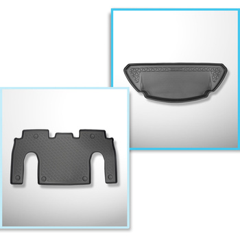 Conjunto de alfombrilla para maletero y alfombrillas para el interior del coche TPE para: Tesla Model X SUV (10.2016-12.2020)