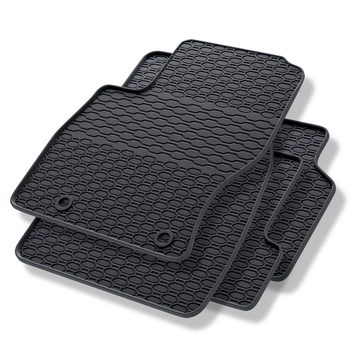 Alfombrillas de goma adecuadas para Ford Focus II Hatchback, Familiar, Berlina (2003-2011) - alfombras para coche - negro - 4 unidades