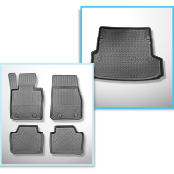 Conjunto de alfombrilla para maletero y alfombrillas para el interior del coche TPE para: BMW 3 F31 Touring (12.2012-02.2019) - sin X-drive